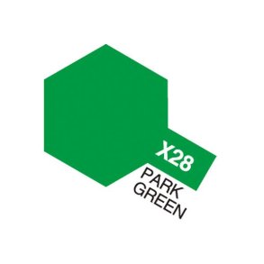 X-28 Park Green, Acrylic Mini 10 ml (penselmaling, blank) - Tamiya